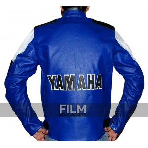 Yamaha Blue Racing Motorcycle Leather Jacket